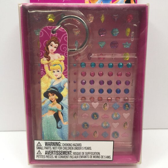 Disney Princesses Nail Art Set Manicure Mini Keychain Portable File Sticker Gems - Picture 2 of 6